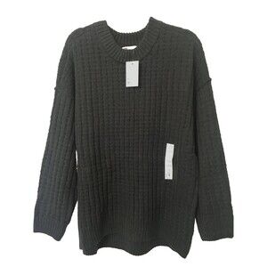 Womens Sweater Size XL Slate Blue Waffle Knit Lightweight L/S Soft Cozy  NWT